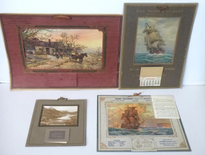 Lot 194 - 4 Vintage Decorative Calendars from 1928, 1929, 1931, 1932