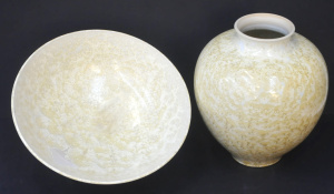 Lot 205 - 2 x Large pieces David Williams Australian Pottery - Vase & Bowl -
