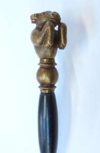 Lot 206 - Heavy vintage style Brass Walking stick with cast Buffalo Finial Lot 206 - Heavy vintage style Brass Walking stick with cast Buffalo Finial