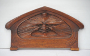 Lot 225 - Vintage Arts & Crafts Carved & shaped Blackwood panel featurin Lot 225 - Vintage Arts & Crafts Carved & shaped Blackwood panel featurin