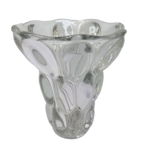 Lot 228 - Vintage Heavy Modernist French Vannes Crystal Vase, approx 20cm H Lot 228 - Vintage Heavy Modernist French Vannes Crystal Vase, approx 20cm H
