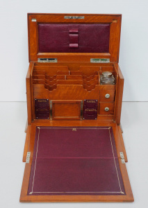 Lot 231 - Very Fine Victorian Silky Oak Writing Compendium c1894