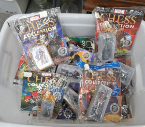 Lot 11 - Large Box Lot of Marvel Chess Collection Issues with Figural Playing Pi