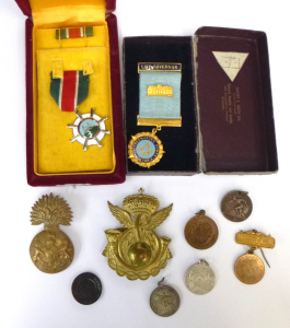 Lot 29 - Group lot of assorted Military and Other Badges and Medallions inc, Mas