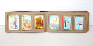 Lot 31 - Vintage Swap Card Album with contents inc, Art Deco, dogs, horses, bir