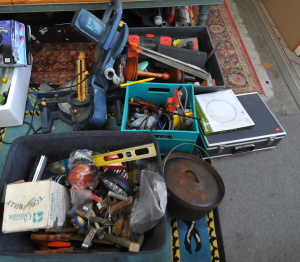 Lot 44 - Group Lot of Tools , Power tools & Hardware GMC Electric Slide Mitr