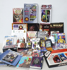 Lot 60 - Box Lot of Star Wars Ephemera inc Cards, Books, Puzzles, Playing Cards,