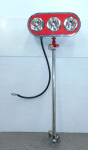 Lot 66 - Red and Chrome Industrial Light on a pole badged on back Light From Mar