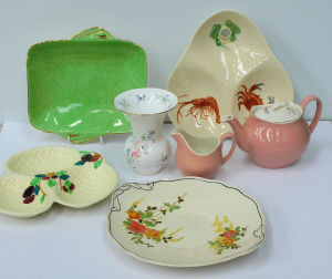 Lot 82 - Group lot English ceramics inc Pink Johnson Bros Teapot Royal Doulton R