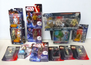 Lot 107 - Group Lot of Modern Carded and Boxed Star Wars Figures, Mini Scene, an