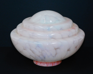 Lot 130 - Art Deco Stepped Glass Light Shade 25cm D