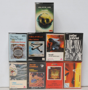 Lot 131 - Group lot Vintage Prog Rock Cassette Tape Albums inc Klaus Schulz, Gre