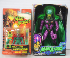 Lot 158 - 2 x Mars Attacks! Toys by Trendmasters in Original Packaging inc 12 Ma