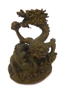 Lot 168 - Vintage Chinese Bronze Dragon Statue 9cm H