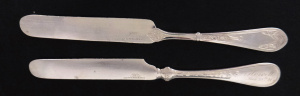 Lot 169 - 2 x Sterling Silver Butter Knives inc Braverman & Levy (1852 - 188
