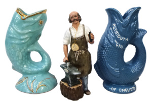 Lot 181 - Group lot of Ceramics inc, Devon Pottery Plymouth Gin Advertising Glug