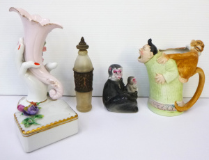 Lot 183 - Group lot of Vintage Items inc, French Perfume bottle with decorative