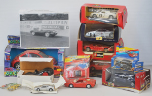 Box Lot of Diecast Vehicles incl Boxed Bburrago Ferrari Testarossa, Black &