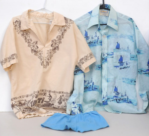 Lot 11 - 3 x pieces Vintage Mens Surf Sailing clothing - low cut V neck Shirt w
