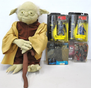 Lot 14 - Lot of Figures & Toys incl 2006 Star Wars Plush Yoda Figure from Pe