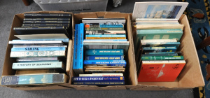 Lot 16 - Large Lot of 3 Boxes of Books on the History of Sailing and Boating and
