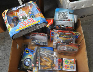 Lot 32 - Group Lot of Boxed and Carded Comic Book Toys inc DC Universe and Justi