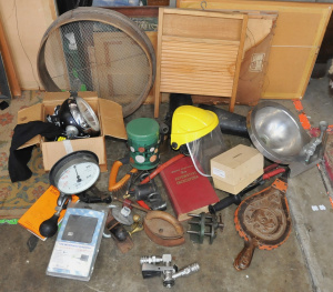 Lot 42 - Lot of Assorted Items incl Metal Drinking Fountain & Sink, Assorted