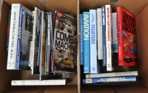 Lot 52 - Large Lot of 2 Boxes of Books and Periodicals on Military, History, and