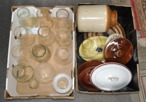 Lot 59 - Large Mixed Group Lot inc Large Quantity of Oil Lamp Chimneys, Pottery