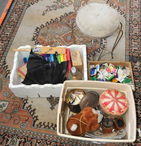 Lot 61 - Group lot 3 x boxes & 1960s Boudoir Stool - heaps Matchboxes incl P