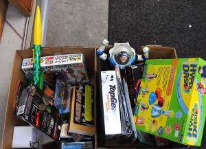 Lot 70 - Large Lot of 2 Boxes of Toys and Other Items, Some Boxed inc Unopened T