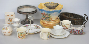 Lot 131 - Mixed Group Vintage inc Large Flacon ware Cottage Vase with flower aid