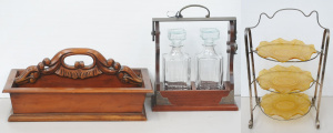 Lot 141 - Group lot inc PB & S England Tantalus with Brass mounts & Hand