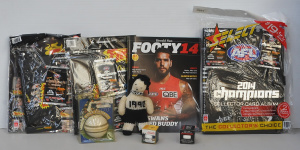 Lot 144 - Lot of Sporting Items inc 2014 AFL Collector Card Album + 2 x Select F