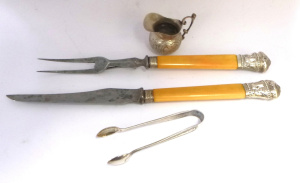Lot 168 - Group lot Silver inc English Hallmarked Walker & Hall Sugar Tongs