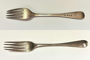 Lot 170 - George 111 Sterling silver Fork marked London 1793 - TW approx 30 grms