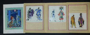 Lot 193 - Small lot - Unframed Colour 1930s Art Deco Prints incl Leon Bakst desi