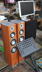 Pair of DTX60TCH 200W Speakers, Pair of Ozstar Baseton 120W Speakers, Apple Mac