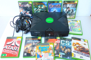 Lot 28 - Original Xbox With Duchess Controller and AV Cable (No Power Cord) and