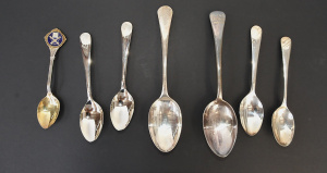 Lot 45 - Group of Engraved EPNS Spoons from MCCRC (Melbourne Cricket Club Rifle