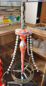 Lot 53 - Impressive Murano Glass Chandelier with Gilt Metalwork and Numerous Dro