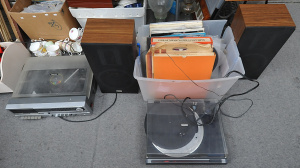 Lot 93 - Collection of Retro Stereo Equipment and Records inc Pioneer PL466 Turn