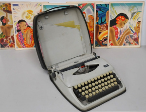Lot 102 - Group of Retro Items inc Triumph Tippa 1 Travel Typewriter in Case, Co