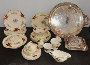 Lot 107 - Group lot EPNS & China inc EPNS - Large Handled tray & Lidded