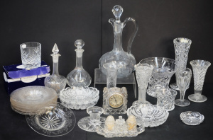 Lot 114 - Group lot of Crystal inc Pair boxed Royal Doulton tumblers, Vintage Sh