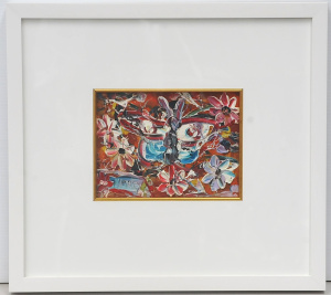 Lot 127 - Evan Mackley (1940 - 2019) Small framed Oil Painting - Butterfly &