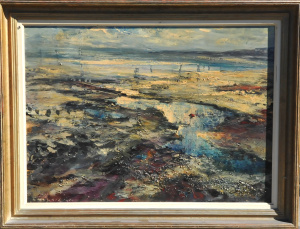 Lot 128 - Karlis Mednis (1919 - 1999) Large framed Oil Painting Mixed media - S