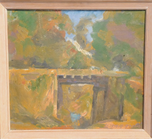 Lot 133 - William (Jock) Frater (1890 - 1974) Framed Oil Painting - The Old Brid