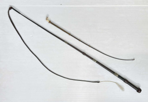 Lot 195 - 2 items - Swaine London riding crop, ivory eagle handle, finely plaite