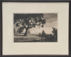 Lot 202 - Ernest Abbott (1888 - 1973) Framed Drypoint Etching - Evening - Unsign Lot 202 - Ernest Abbott (1888 - 1973) Framed Drypoint Etching - Evening - Unsign
